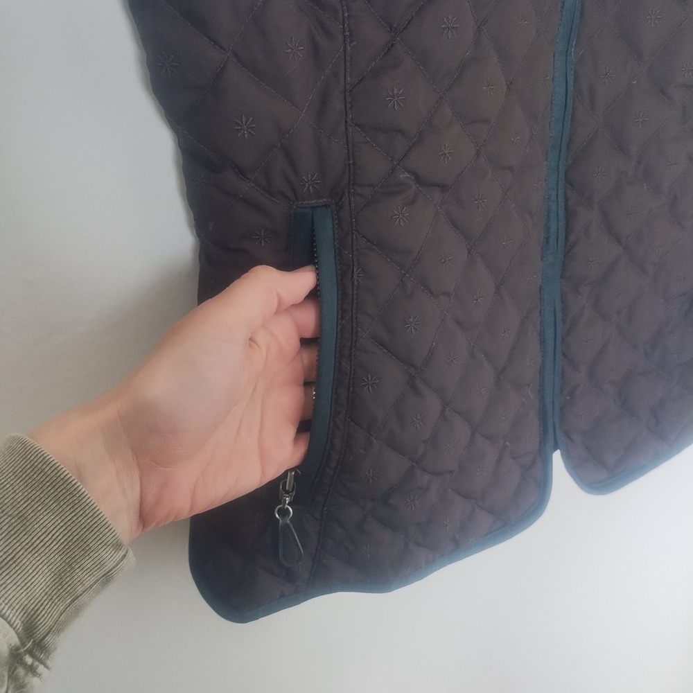 Eddie Bauer Quilted Goose Down Vest Women's Small Chocolate Brown Gorpcore Cabin - Picture 2 of 10